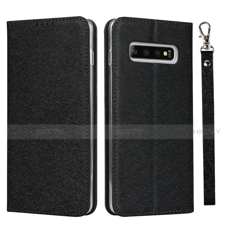 Custodia Portafoglio In Pelle Cover con Supporto T03 per Samsung Galaxy S10 5G Nero
