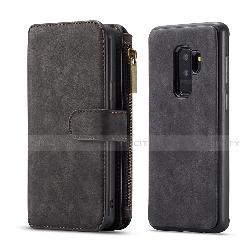 Custodia Portafoglio In Pelle Cover con Supporto T03 per Samsung Galaxy S9 Plus Nero