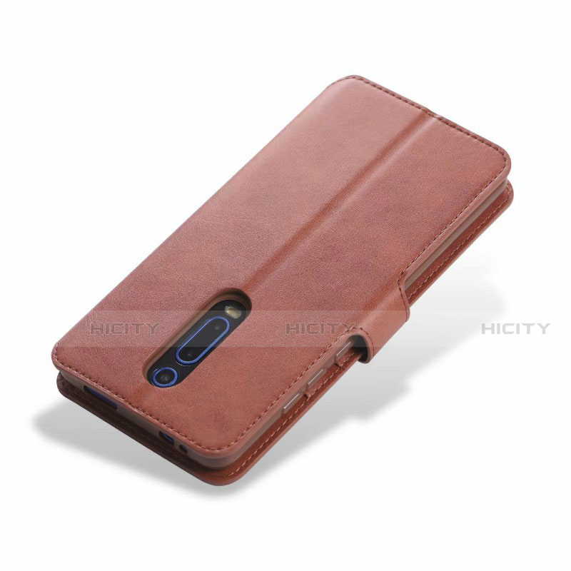 Custodia Portafoglio In Pelle Cover con Supporto T03 per Xiaomi Mi 9T Marrone