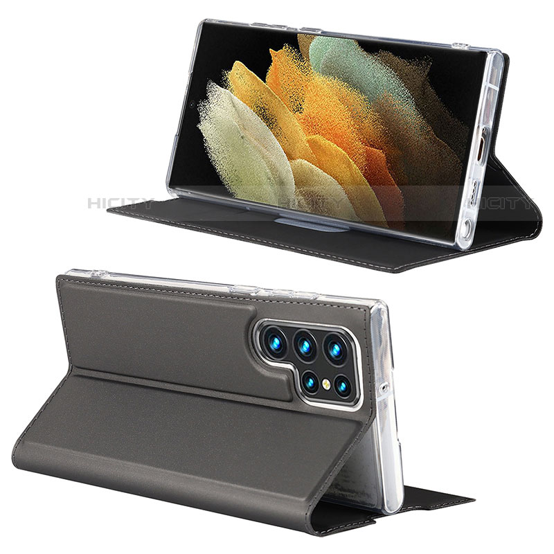 Custodia Portafoglio In Pelle Cover con Supporto T03D per Samsung Galaxy S21 Ultra 5G