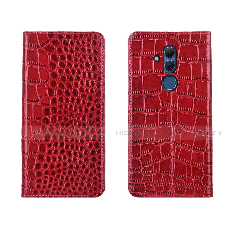 Custodia Portafoglio In Pelle Cover con Supporto T04 per Huawei Mate 20 Lite Rosso