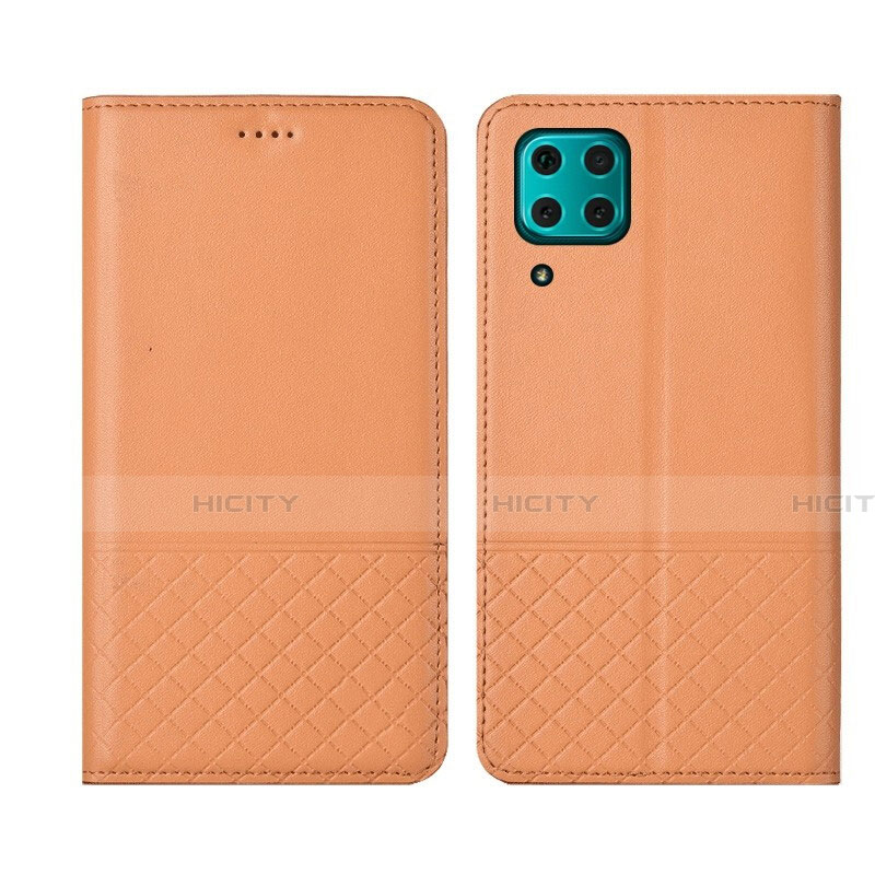 Custodia Portafoglio In Pelle Cover con Supporto T04 per Huawei Nova 6 SE Arancione