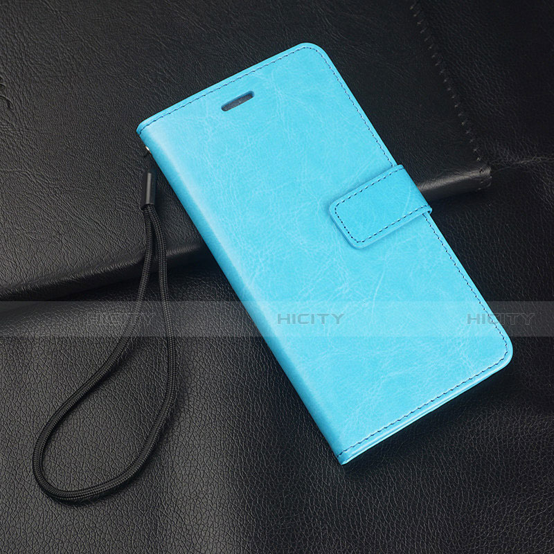 Custodia Portafoglio In Pelle Cover con Supporto T04 per Huawei P30 Lite Cielo Blu