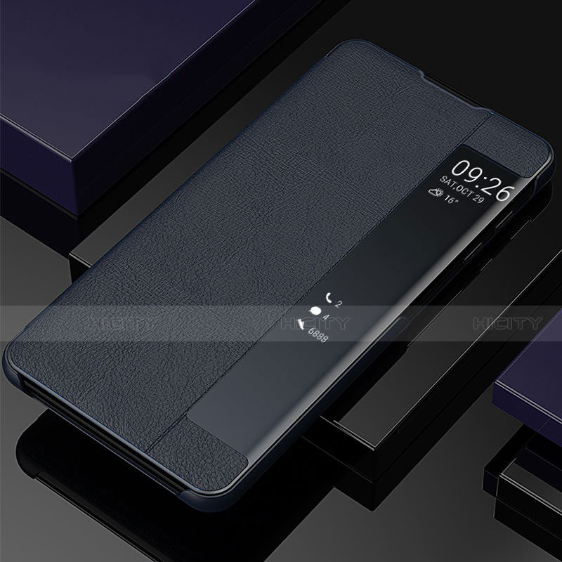 Custodia Portafoglio In Pelle Cover con Supporto T04 per Samsung Galaxy Note 10 Plus 5G Blu