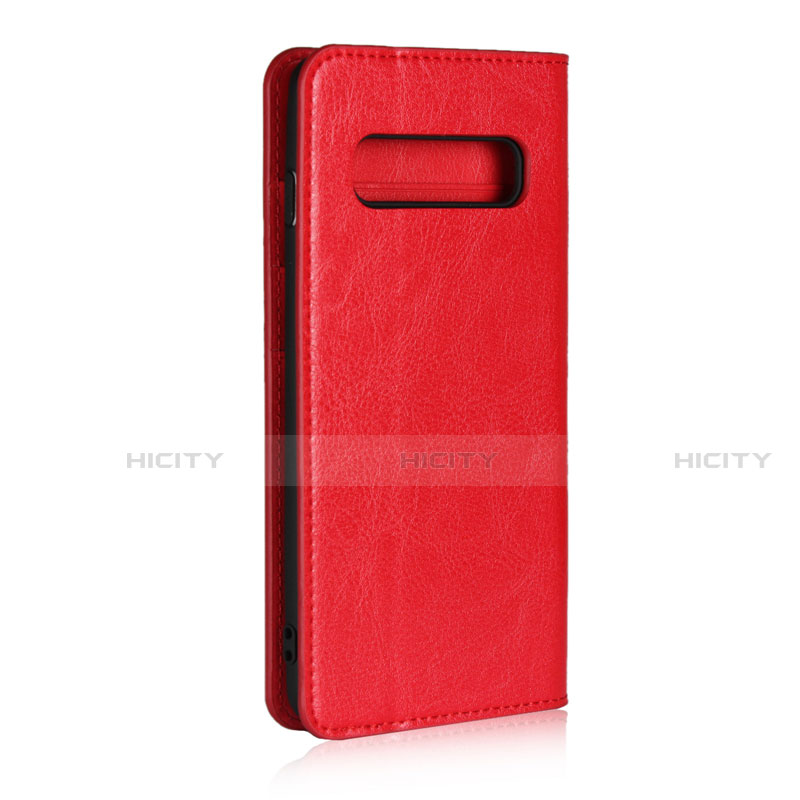 Custodia Portafoglio In Pelle Cover con Supporto T04 per Samsung Galaxy S10 Rosso