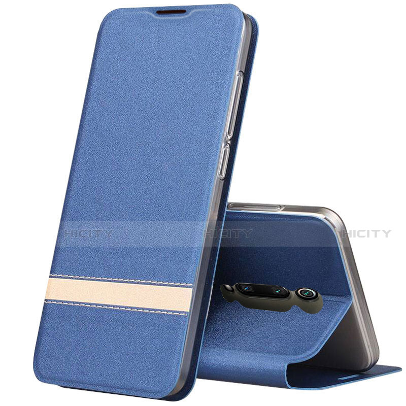 Custodia Portafoglio In Pelle Cover con Supporto T04 per Xiaomi Mi 9T Blu