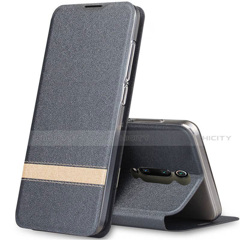 Custodia Portafoglio In Pelle Cover con Supporto T04 per Xiaomi Mi 9T Grigio