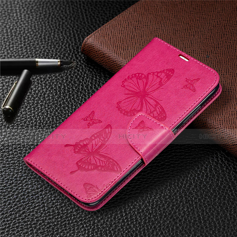 Custodia Portafoglio In Pelle Cover con Supporto T04 per Xiaomi Redmi 10X 4G Rosa Caldo
