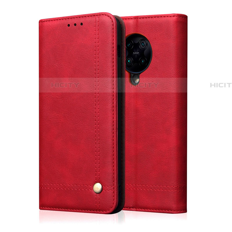 Custodia Portafoglio In Pelle Cover con Supporto T04 per Xiaomi Redmi K30 Pro 5G Rosso