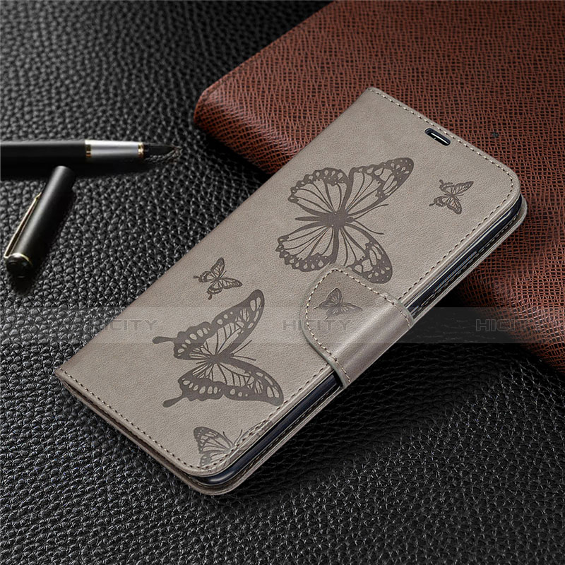 Custodia Portafoglio In Pelle Cover con Supporto T04 per Xiaomi Redmi Note 9 Grigio