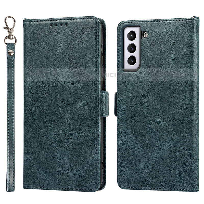 Custodia Portafoglio In Pelle Cover con Supporto T04D per Samsung Galaxy S21 5G Blu