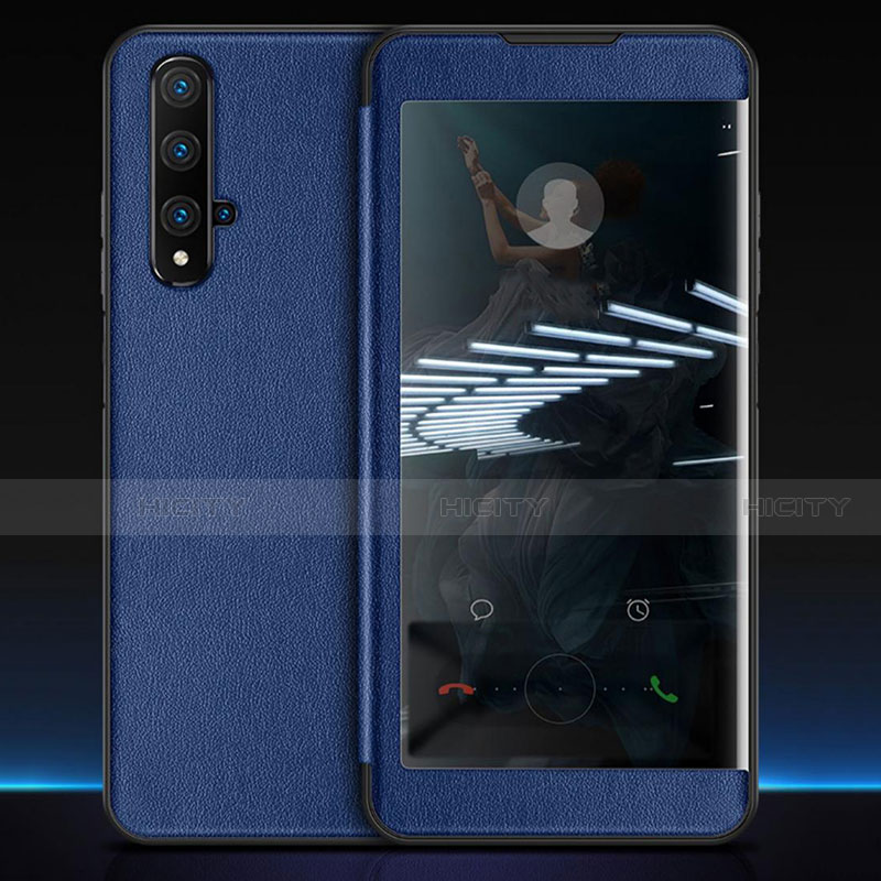 Custodia Portafoglio In Pelle Cover con Supporto T05 per Huawei Nova 5T Blu