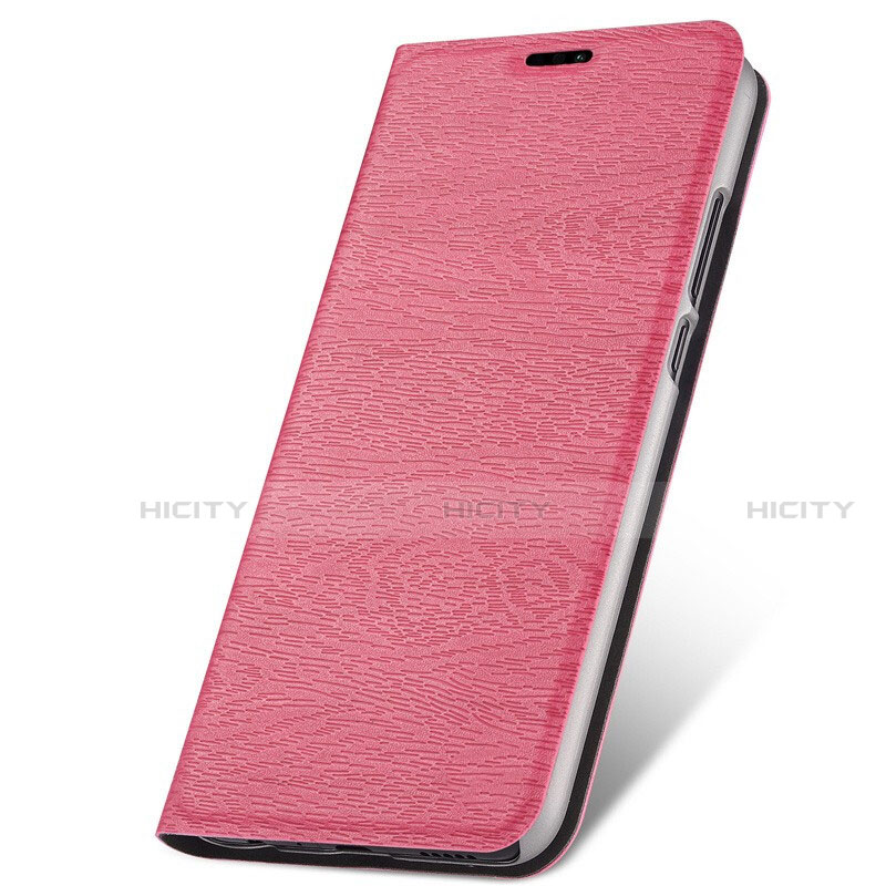 Custodia Portafoglio In Pelle Cover con Supporto T05 per Huawei P30 Lite Rosa