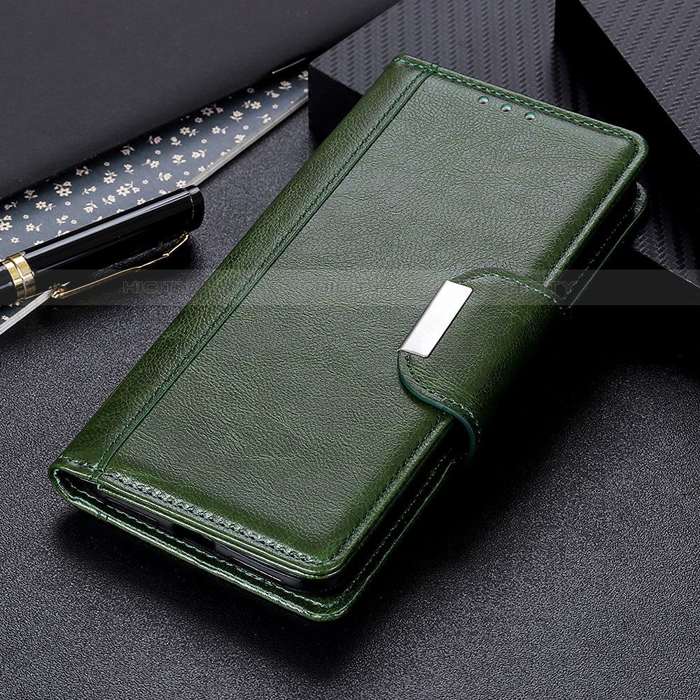 Custodia Portafoglio In Pelle Cover con Supporto T05 per OnePlus 8 Pro Verde