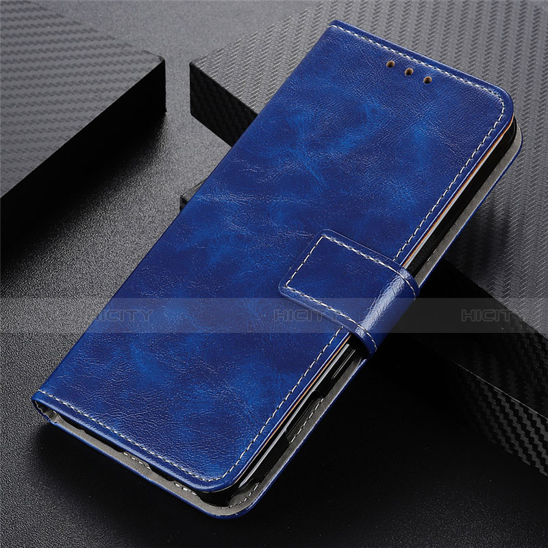 Custodia Portafoglio In Pelle Cover con Supporto T05 per Oppo F15 Blu