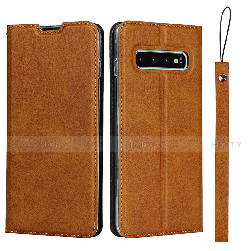 Custodia Portafoglio In Pelle Cover con Supporto T05 per Samsung Galaxy S10 5G Arancione