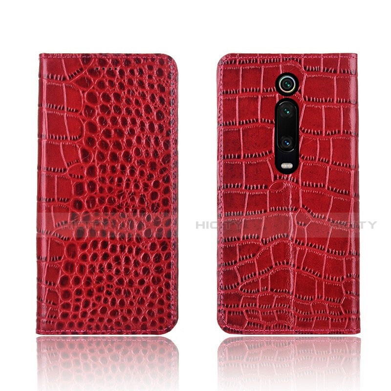 Custodia Portafoglio In Pelle Cover con Supporto T05 per Xiaomi Mi 9T Pro Rosso