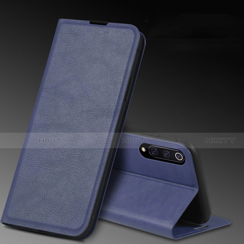 Custodia Portafoglio In Pelle Cover con Supporto T05 per Xiaomi Mi A3 Blu
