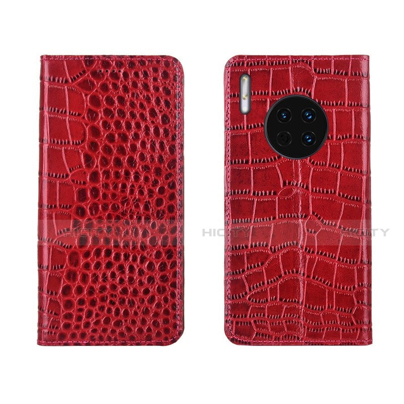 Custodia Portafoglio In Pelle Cover con Supporto T06 per Huawei Mate 30 5G Rosso