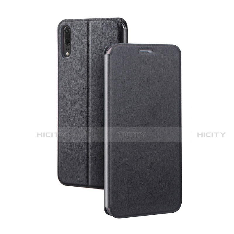 Custodia Portafoglio In Pelle Cover con Supporto T06 per Huawei P20 Nero