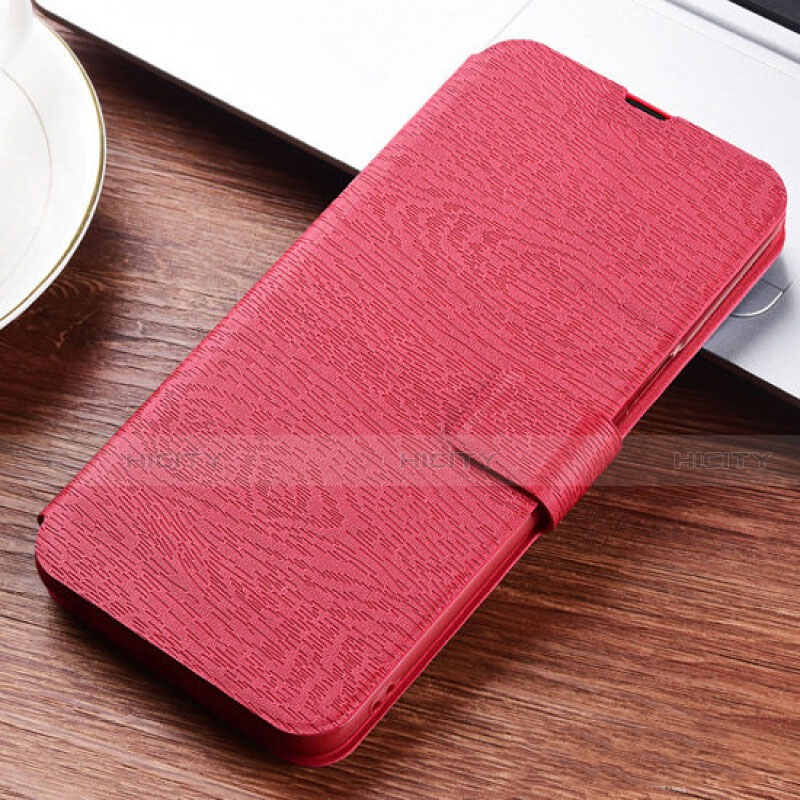 Custodia Portafoglio In Pelle Cover con Supporto T06 per Huawei P30 Lite Rosso