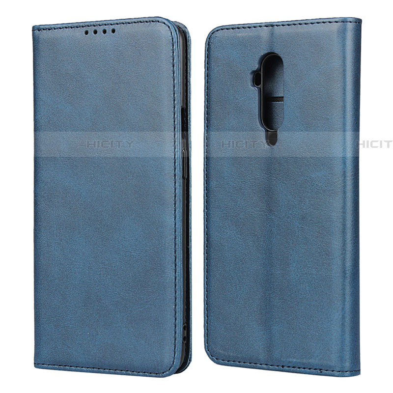 Custodia Portafoglio In Pelle Cover con Supporto T06 per OnePlus 7T Pro Blu