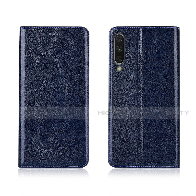 Custodia Portafoglio In Pelle Cover con Supporto T06 per Xiaomi Mi A3 Blu