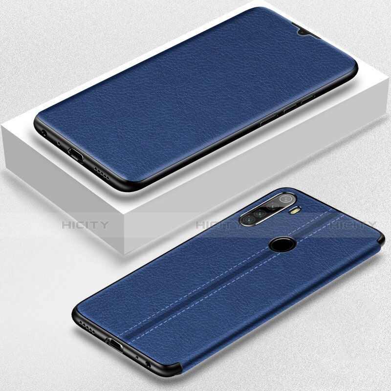 Custodia Portafoglio In Pelle Cover con Supporto T06 per Xiaomi Redmi Note 8 (2021) Blu