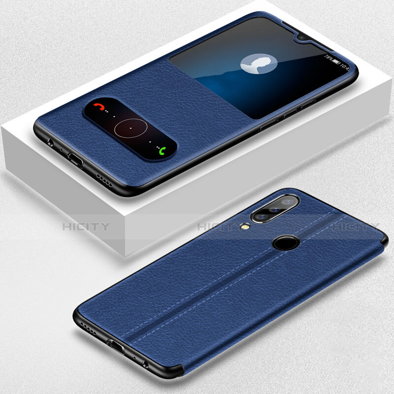 Custodia Portafoglio In Pelle Cover con Supporto T07 per Huawei Honor 20 Lite Blu