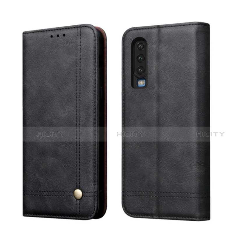 Custodia Portafoglio In Pelle Cover con Supporto T07 per Huawei P30 Nero