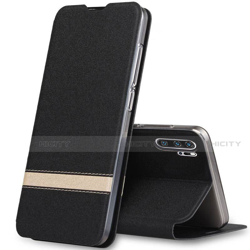 Custodia Portafoglio In Pelle Cover con Supporto T07 per Huawei P30 Pro New Edition Nero