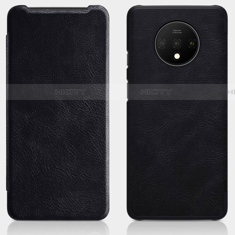 Custodia Portafoglio In Pelle Cover con Supporto T07 per OnePlus 7T Nero