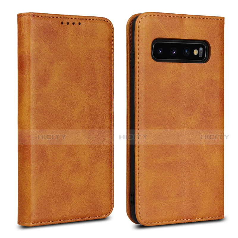 Custodia Portafoglio In Pelle Cover con Supporto T07 per Samsung Galaxy S10 5G Arancione