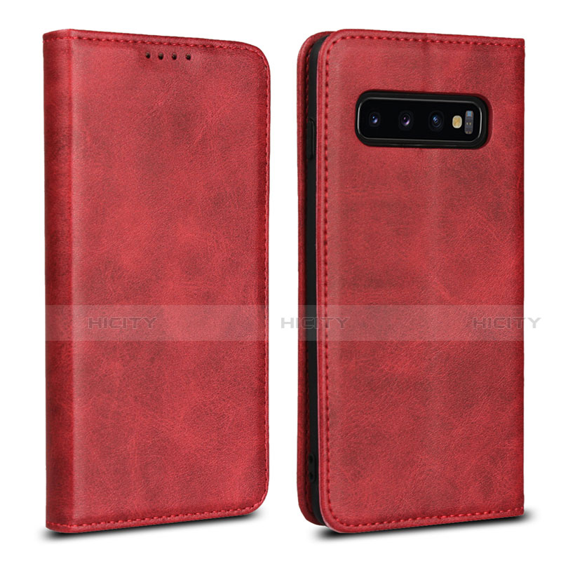 Custodia Portafoglio In Pelle Cover con Supporto T07 per Samsung Galaxy S10 5G Rosso
