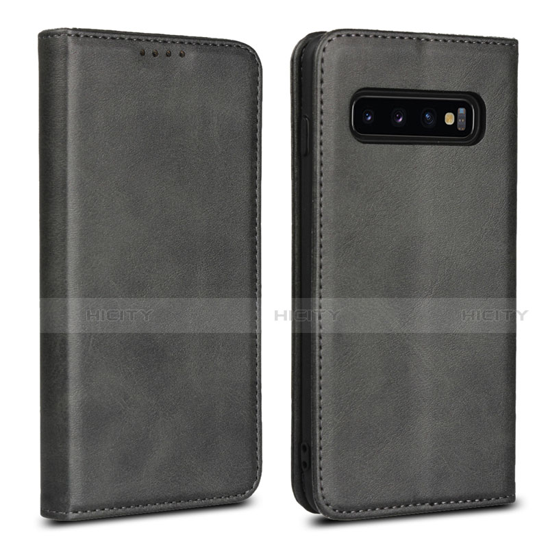 Custodia Portafoglio In Pelle Cover con Supporto T07 per Samsung Galaxy S10 Nero