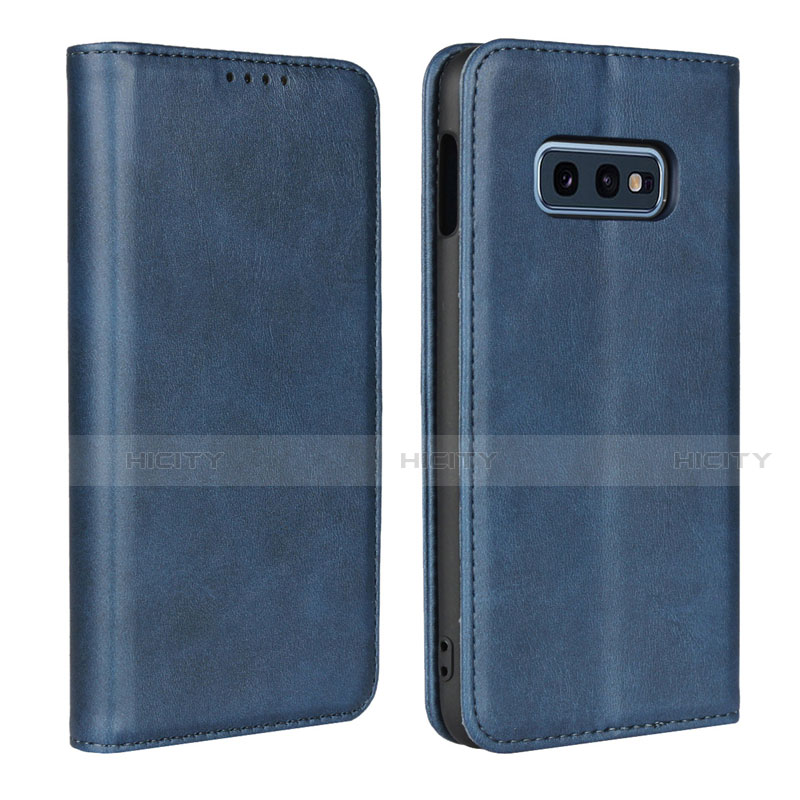 Custodia Portafoglio In Pelle Cover con Supporto T07 per Samsung Galaxy S10e Blu