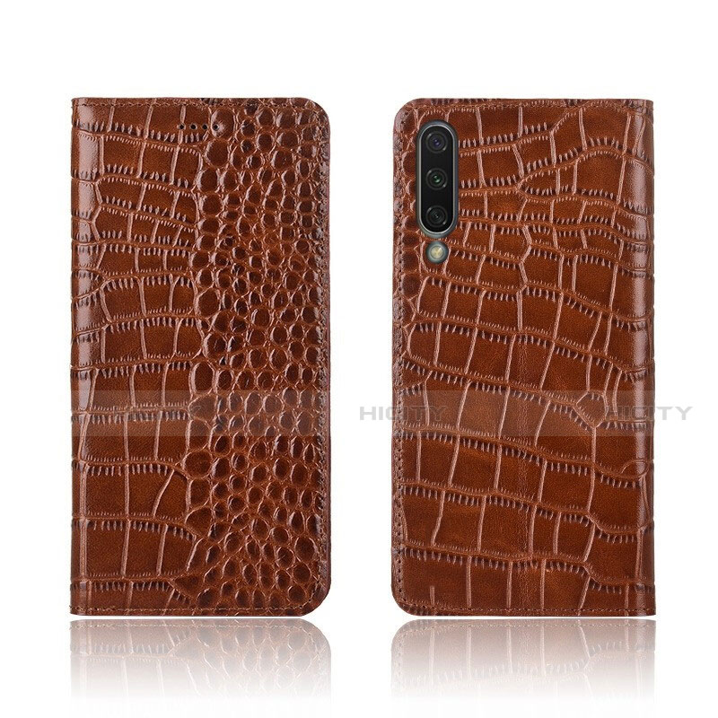 Custodia Portafoglio In Pelle Cover con Supporto T07 per Xiaomi Mi A3 Arancione