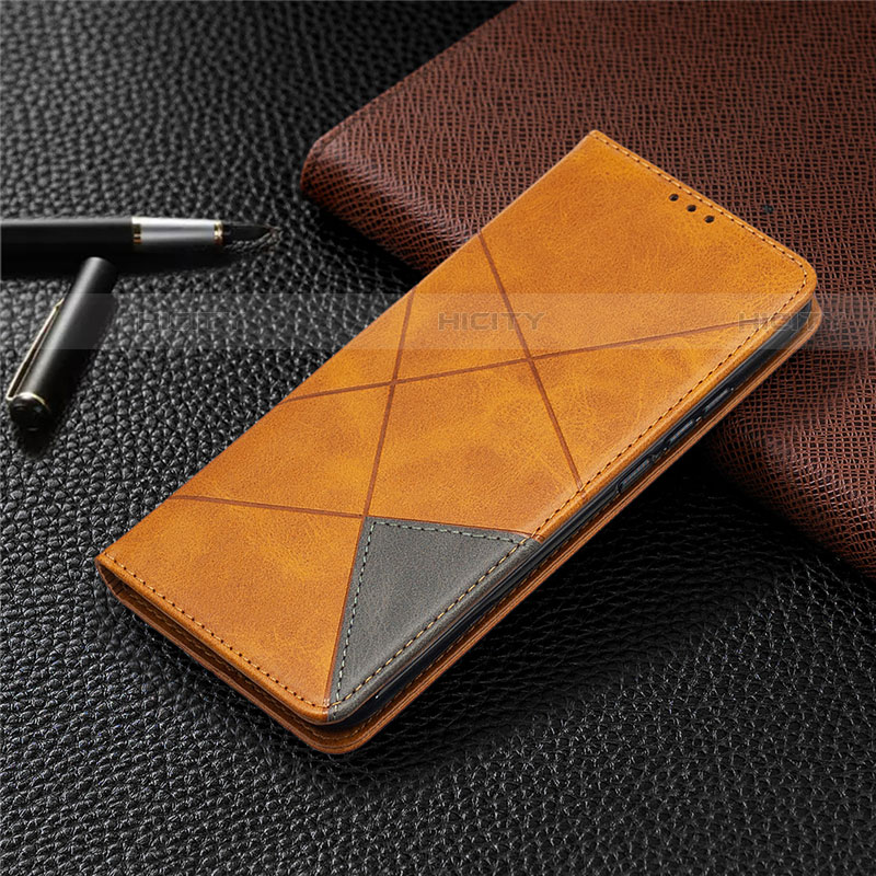 Custodia Portafoglio In Pelle Cover con Supporto T07 per Xiaomi Redmi 9i Arancione