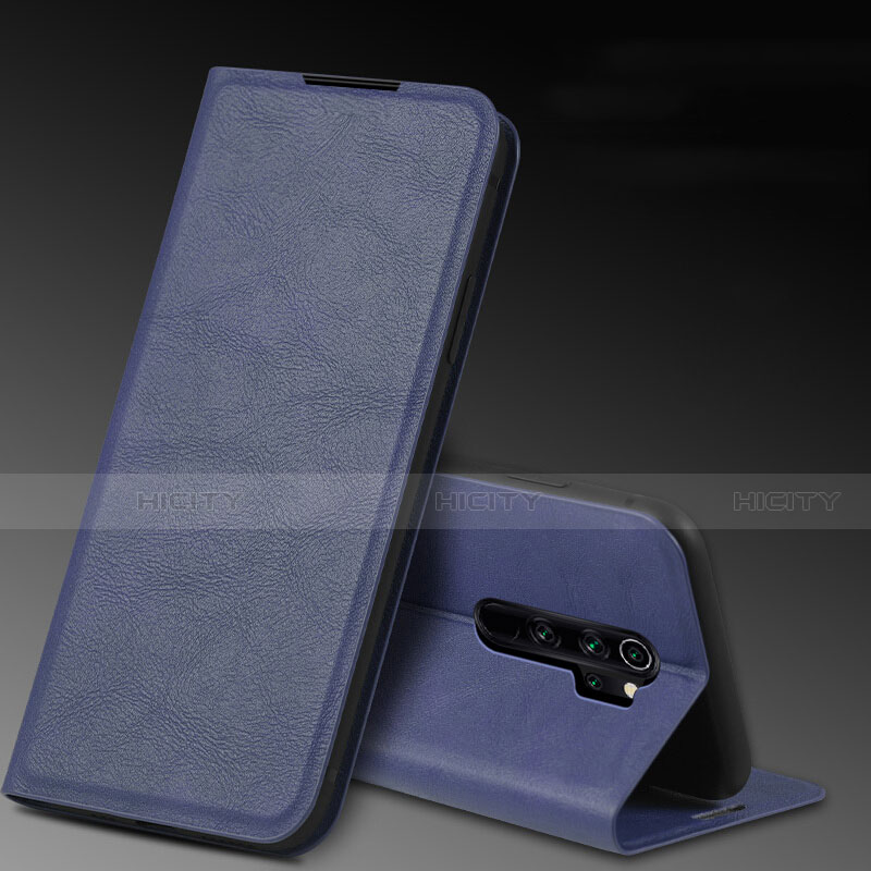 Custodia Portafoglio In Pelle Cover con Supporto T07 per Xiaomi Redmi Note 8 Pro Blu