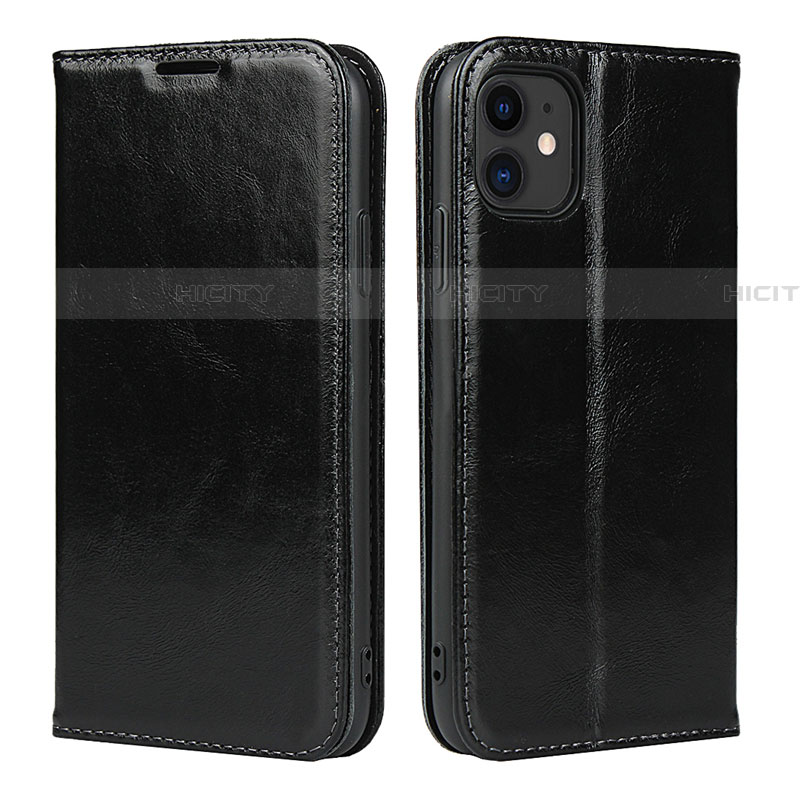 Custodia Portafoglio In Pelle Cover con Supporto T08 per Apple iPhone 11 Nero