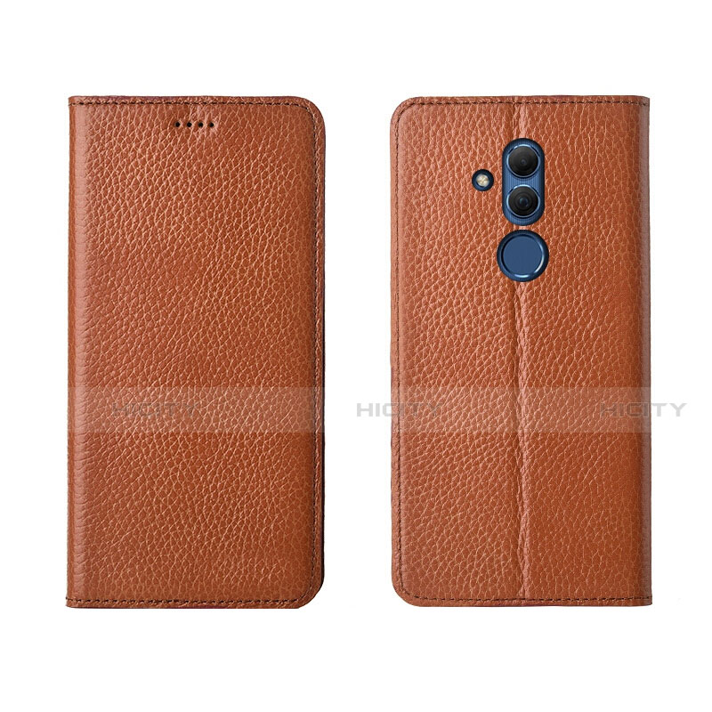 Custodia Portafoglio In Pelle Cover con Supporto T08 per Huawei Mate 20 Lite Arancione