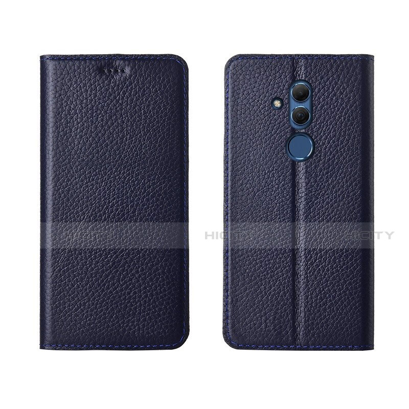 Custodia Portafoglio In Pelle Cover con Supporto T08 per Huawei Mate 20 Lite Blu
