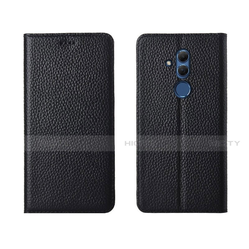 Custodia Portafoglio In Pelle Cover con Supporto T08 per Huawei Mate 20 Lite Nero