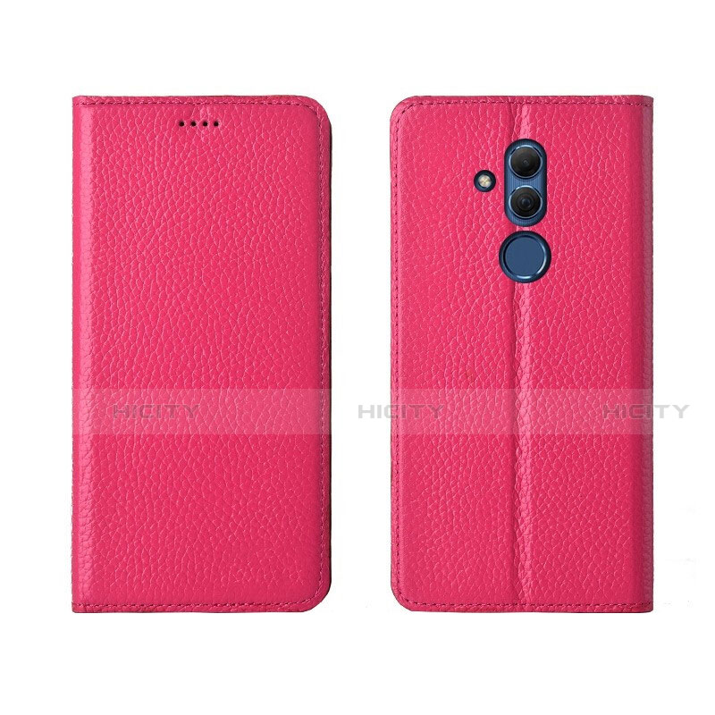 Custodia Portafoglio In Pelle Cover con Supporto T08 per Huawei Mate 20 Lite Rosa Caldo