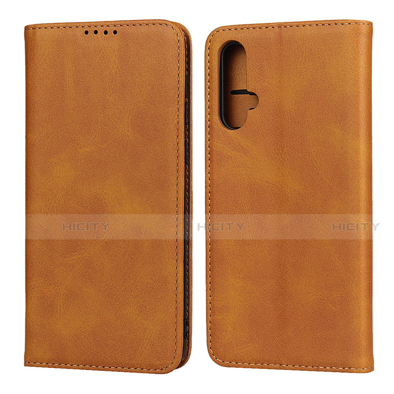 Custodia Portafoglio In Pelle Cover con Supporto T08 per Huawei Nova 5 Arancione