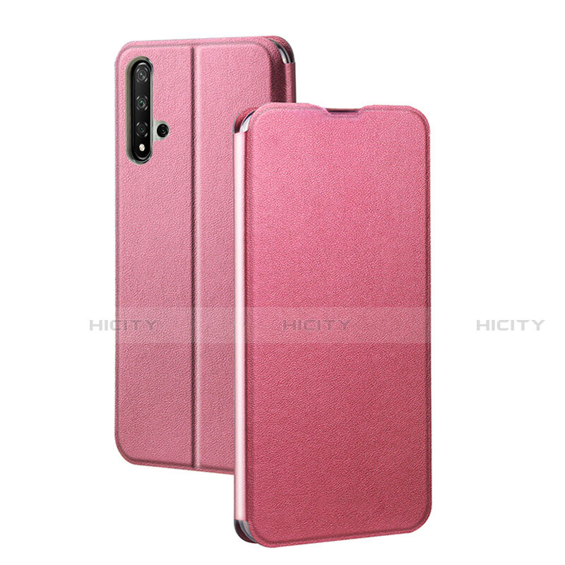 Custodia Portafoglio In Pelle Cover con Supporto T08 per Huawei Nova 5T Rosa