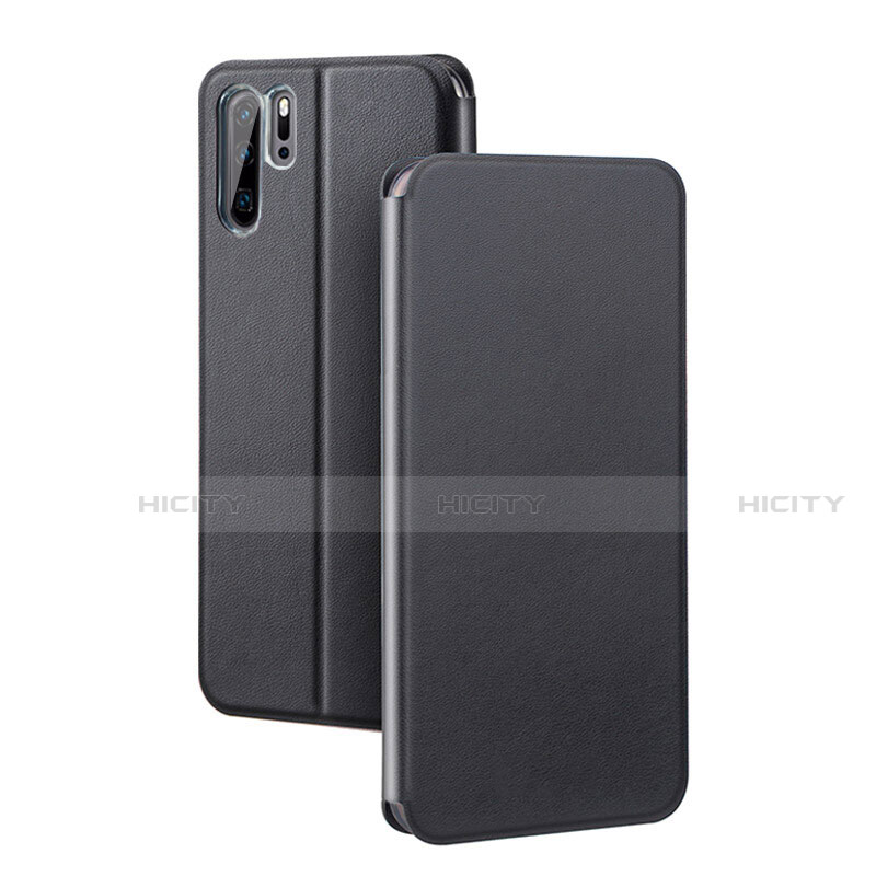 Custodia Portafoglio In Pelle Cover con Supporto T08 per Huawei P30 Pro Nero