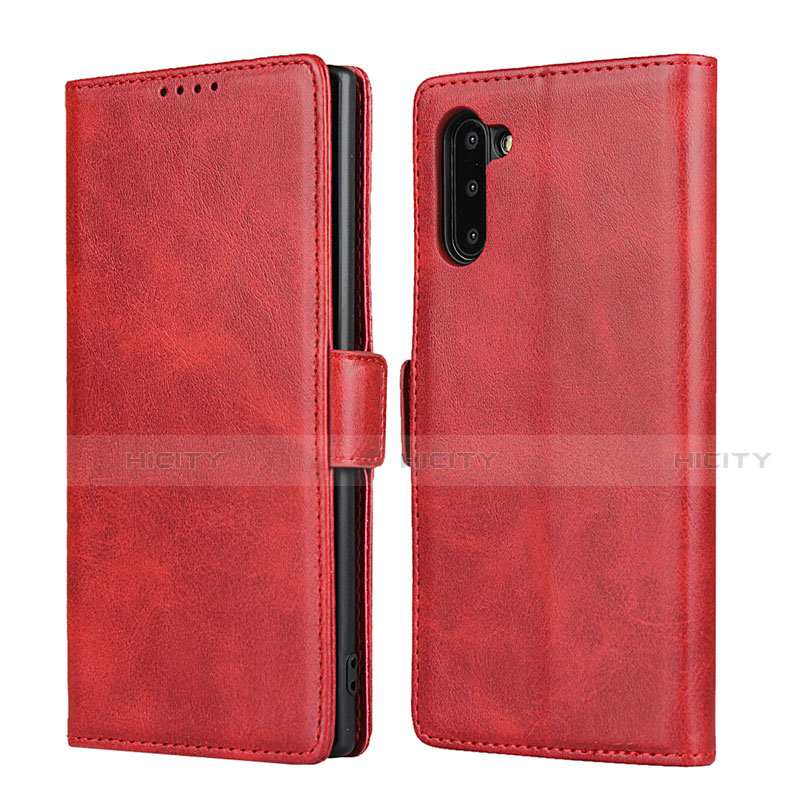 Custodia Portafoglio In Pelle Cover con Supporto T08 per Samsung Galaxy Note 10 5G Rosso