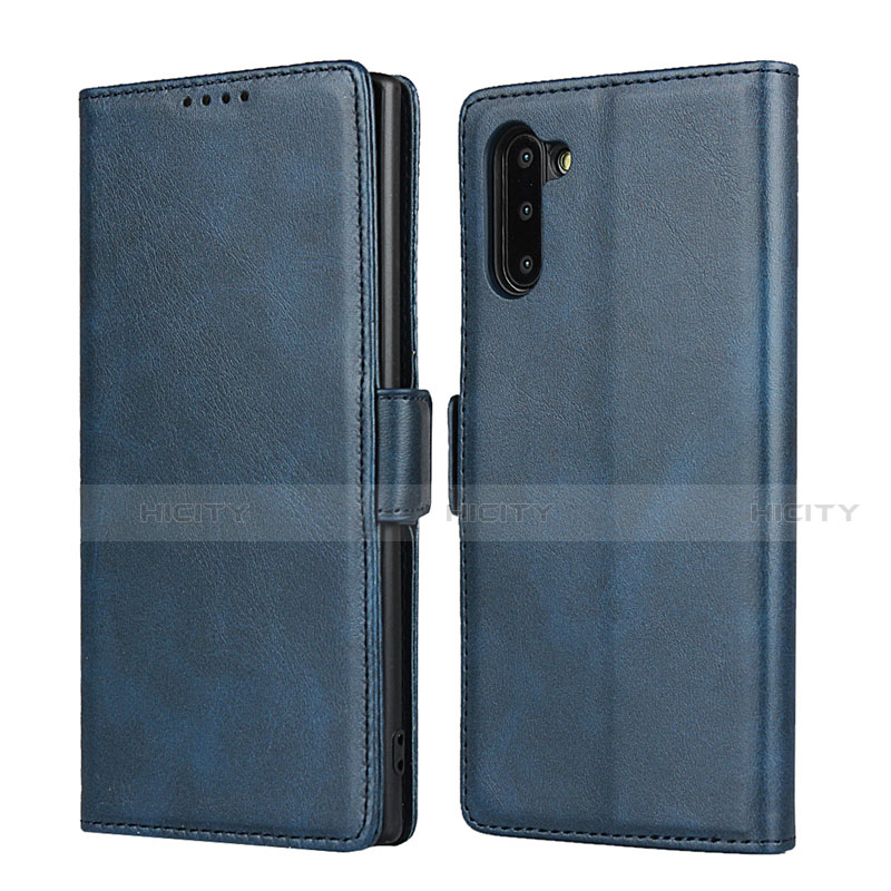 Custodia Portafoglio In Pelle Cover con Supporto T08 per Samsung Galaxy Note 10 Blu