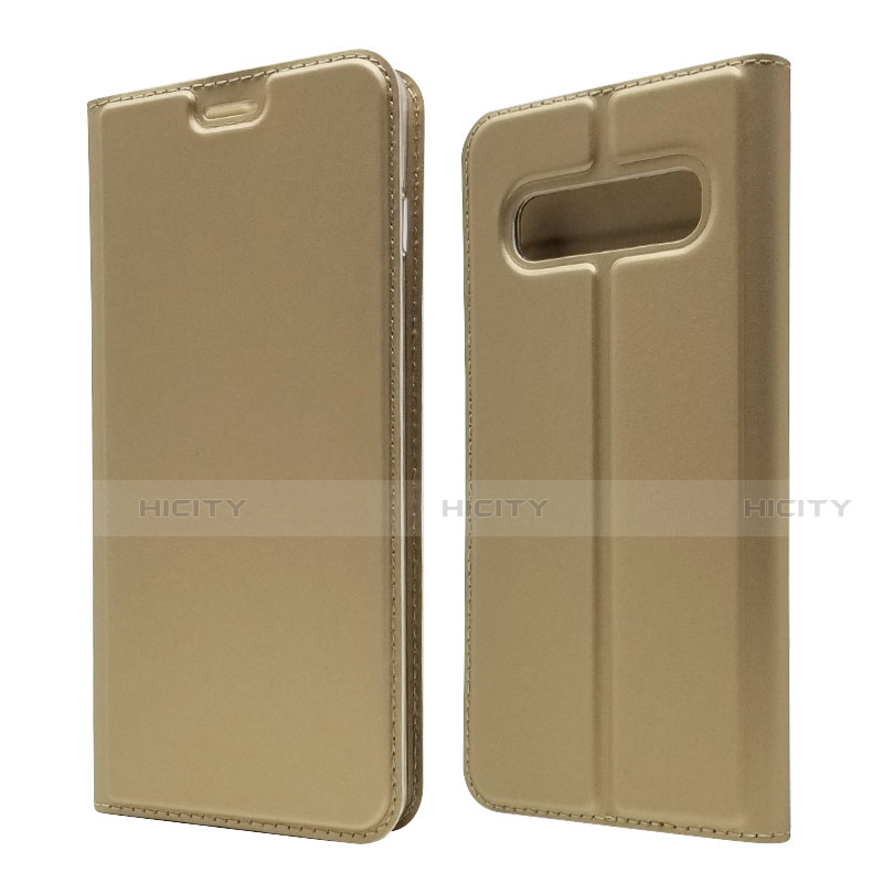 Custodia Portafoglio In Pelle Cover con Supporto T08 per Samsung Galaxy S10 5G Oro